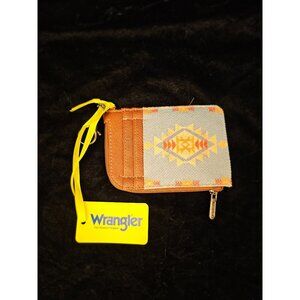 Wrangler Southwestern Art Print Mini Zip Card Case, NWT